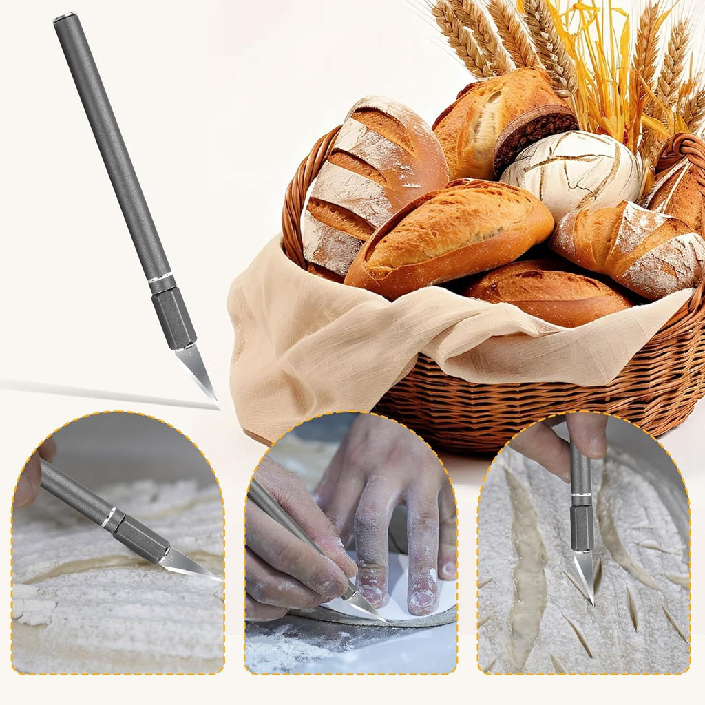 Skiennix Bread Lame - Professional Sourdough Scoring Tool with 10 Blades & Ergonomic Handle | Safety Cover Included