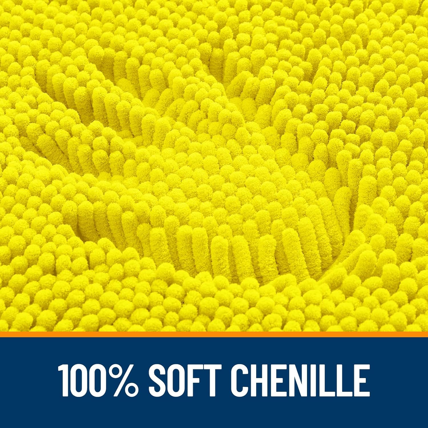 OLANLY Chenille Bath Rugs - Extra Soft & Absorbent | Quick Dry, Machine Washable, 30x20, Lemon Yellow