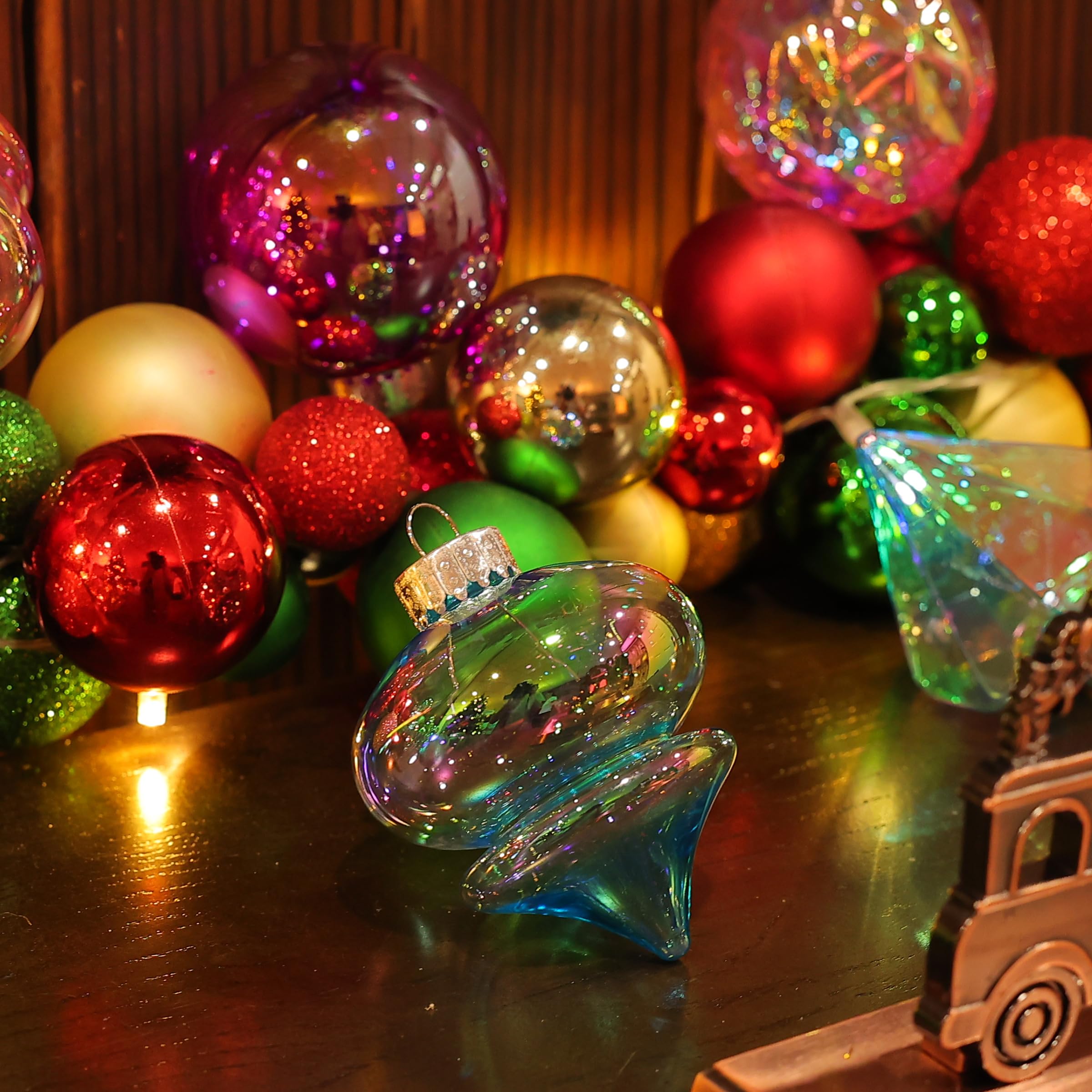 MOONET 25Pcs 2.64in Christmas Decoration Balls Shatterproof Colored Transparent Ball for Festival Wedding Home Party Decors Xmas Tree Hanging