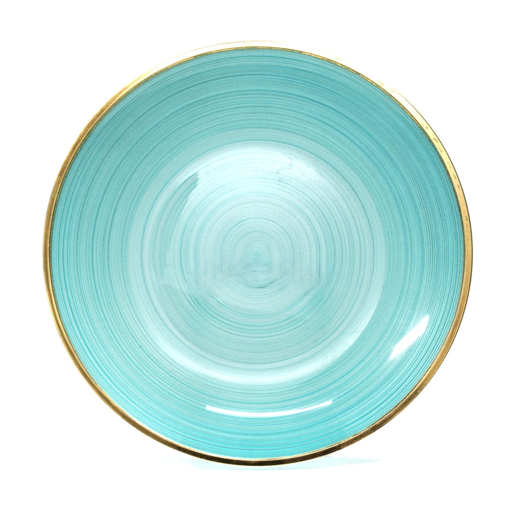 " OCCASIONS " 120 Plates Pack,(60 Guests) Premium Wedding Party Disposable Plastic Plates Set -60 x 10'' Dinner + 60 x 7'' Salad/Dessert (Belize, Aqua & Gold)
