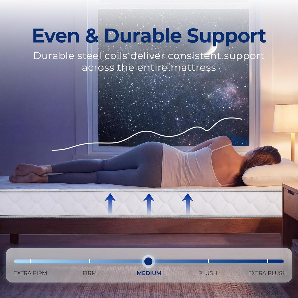 Neo Sleep Queen Size Mattress - 8 Inch Hybrid Comfort with Cooling Gel Memory Foam & Spring