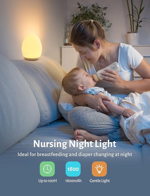 JolyWell Night Light - Rechargeable Kids' Night Light with 7 Color Modes & Dimming | BPA Free, Touch Control