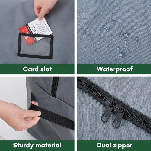 Holiday Spirit Christmas Tree Storage Bag - Heavy-Duty Waterproof Design with Dual Zippers - Fits 7.5ft Tree, Charcoal