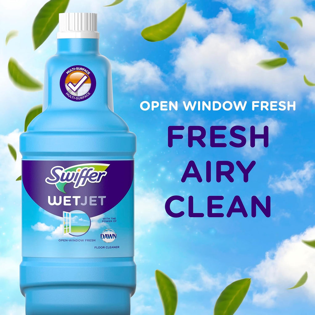 Swiffer WetJet Floor Spray Mop Cleaner Starter Kit - Includes Power Mop, 10 Pads & Solution