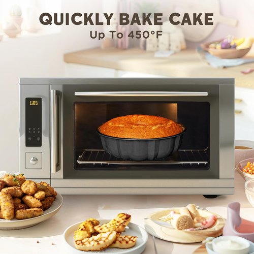 KITESSENSU 9-Inch Non-Stick Cake Pans Set of 2 | Heavy-Duty Carbon Steel Fluted Baking Molds, Gray