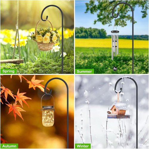 Feed Garden Adjustable 32-Inch Small Shepherds Hooks - Perfect for Lanterns, Plants, Bird Feeders | 2 Pack