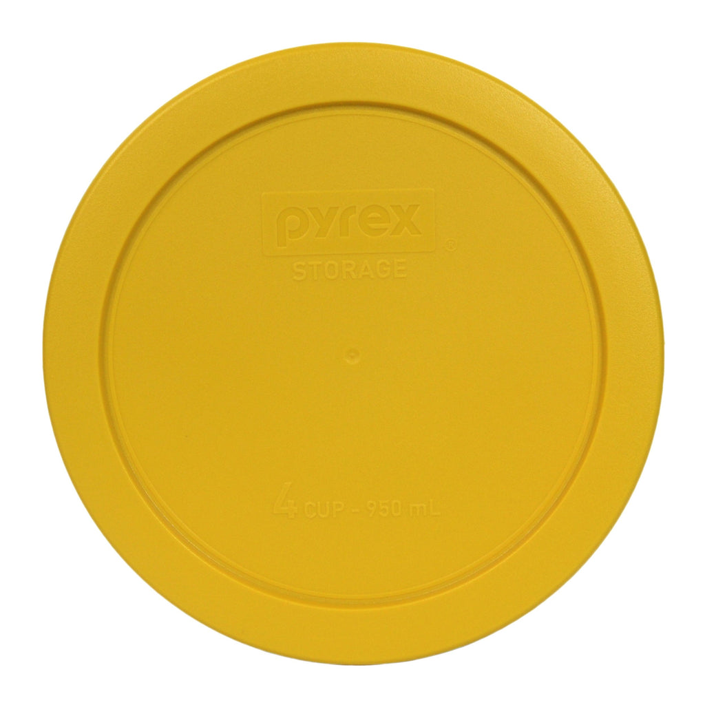 Pyrex (3) 7200-PC 2-Cup Orange, (3) 7201-PC 4-Cup Butter Yellow, & (3) 7402-PC 6/7 Cup Blue Food Storage Replacement Lids - Made in USA
