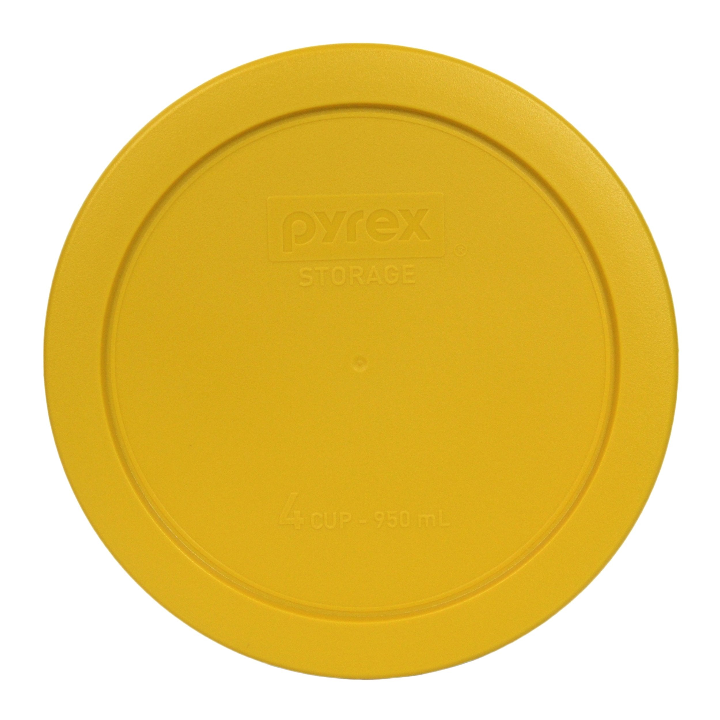 Pyrex (3) 7200-PC 2-Cup Orange, (3) 7201-PC 4-Cup Butter Yellow, & (3) 7402-PC 6/7 Cup Blue Food Storage Replacement Lids - Made in USA