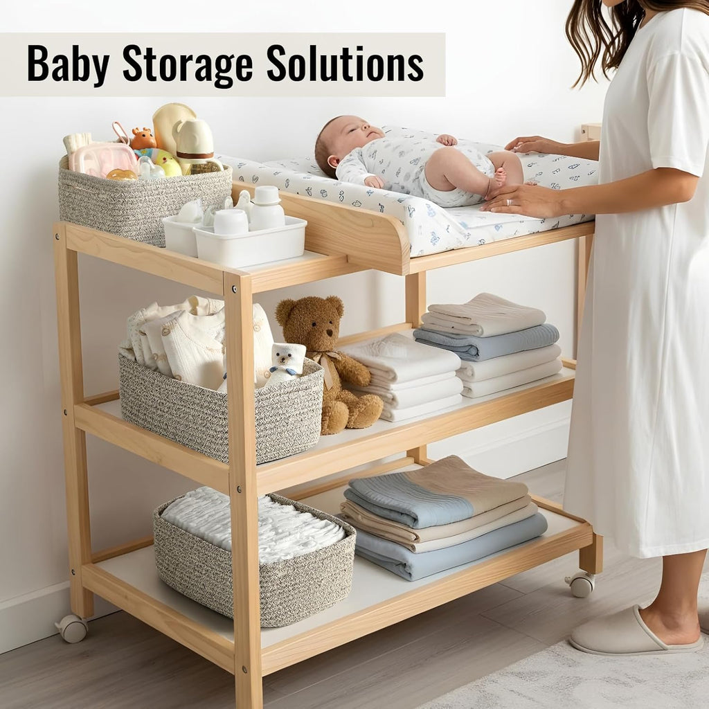 Small Storage Baskets - 8 Pack Woven Rope Organizers for Bathroom, Closet & Nursery | 11.5"x7.5"x4.7" - Brown