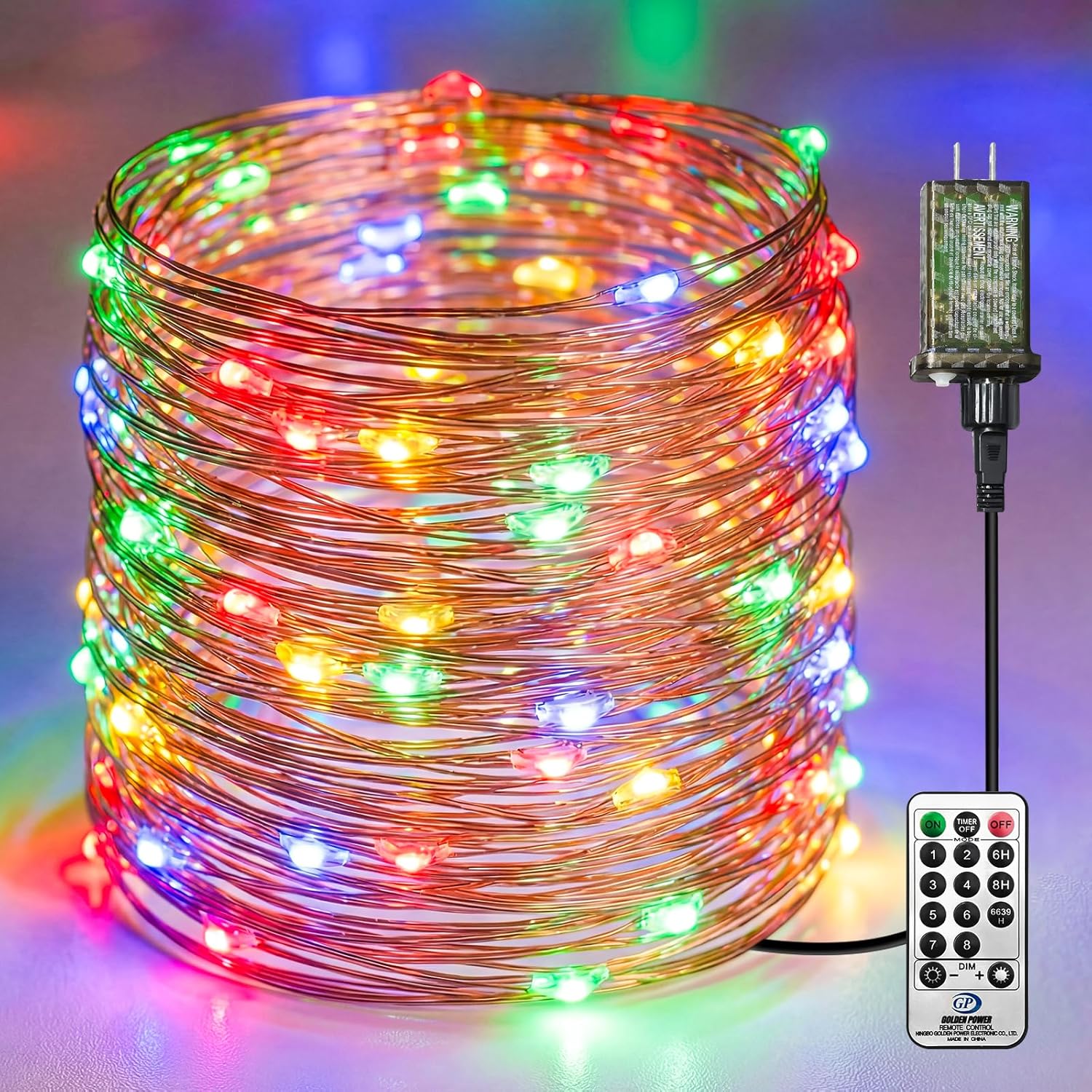 Skiennix 66 Ft LED Fairy Lights - 200 Multi-Colored Twinkle Lights with Remote, 8 Modes & Timer