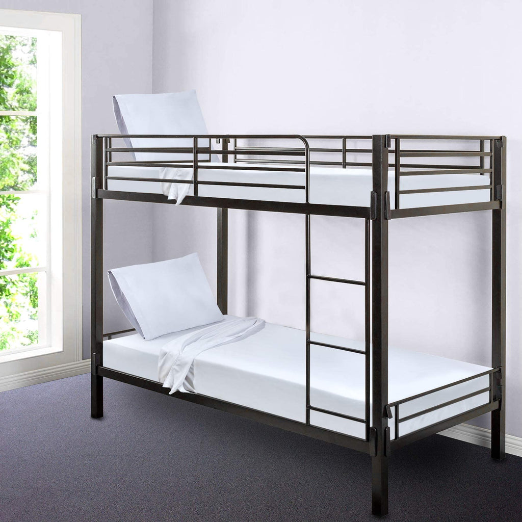 Gilbins Cot Size 30" x 75"x8 Sheet Set 4 Piece Fitted Flat 2 Pillowcases, Made of Cotton, Perfect for Camp Bunk Beds/RVs/Guest Beds Blue