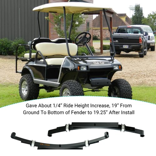 10L0L Golf Cart Heavy Duty 4-Leaf Rear Springs for Club Car DS 1982-up Gas & Electric - Club Car DS Rear Leaf Spring Kit with Bushings Sleeves U Bolt 1014675