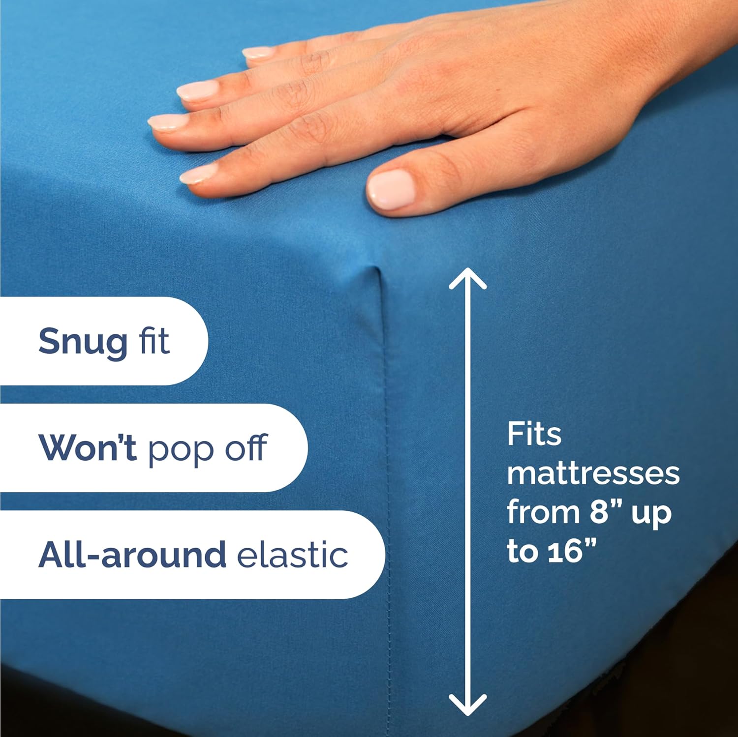 Skiennix Twin Size 3-Piece Sheet Set | Comfy, Breathable & Cooling Bedding - Deep Pockets, Denim Blue