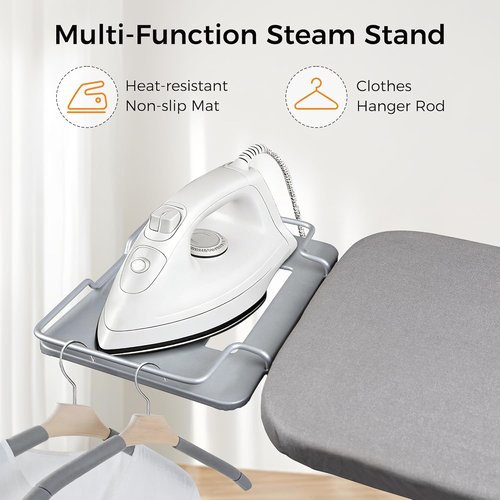 Hvygss Height-Adjustable Ironing Board - Heavy-Duty, Heat-Resistant Design | Grey, 43x13 Inches