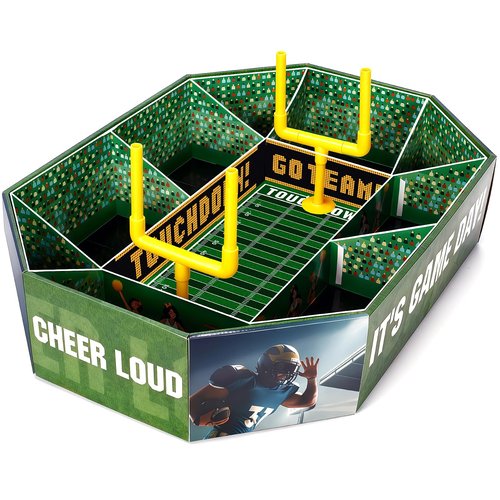 Jyusmile Football Paper Food Tray Kit - 2026 Football Party Supplies, Disposable Food Plates, Snack Bowls, Nacho Trays, Ideal Football Party Decorations and Favors for Birthday & Tailgate Party