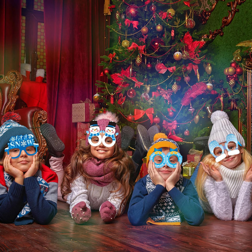 Skiennix Snowflake Paper Eyeglasses - 36 Pcs Winter Wonderland Party Decorations | Perfect for Christmas & Baby Showers