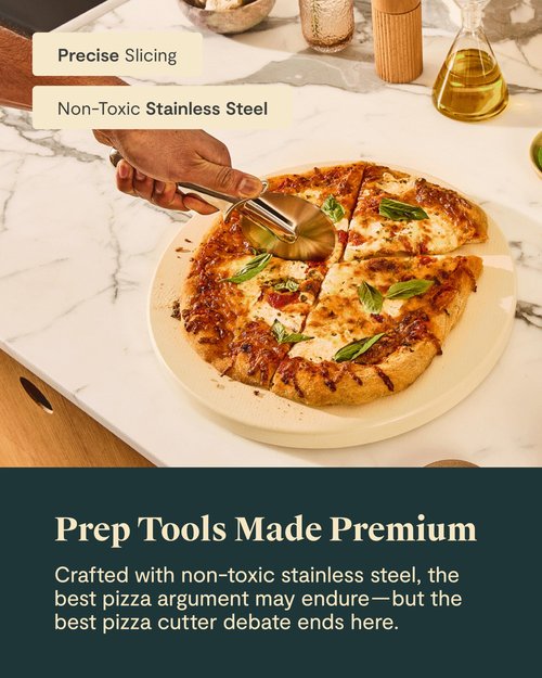Caraway Pizza Cutter Wheel - Non Toxic Stainless Steel - Essential Kitchen Tool - Ergonomic Handle