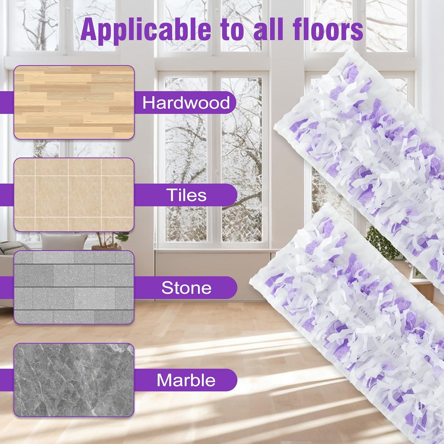 Swiffer PowerMop Refills - 24 Pack Unscented Thickened Pads for Multi-Surface & Wood Floor Cleaning