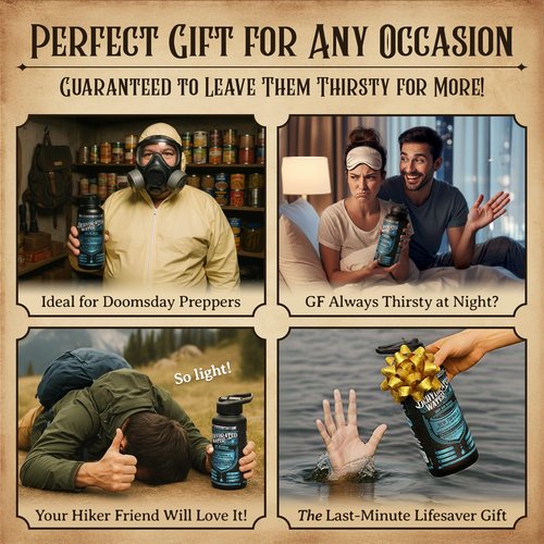 Dehydrated Water Bottle: 32oz of Glorious Existential Dread. Perfect Gag Gift for Seances, Funerals, and the Apocalypse (Or Christmas/Secret Santas if You’re Into That Kind of Thing)
