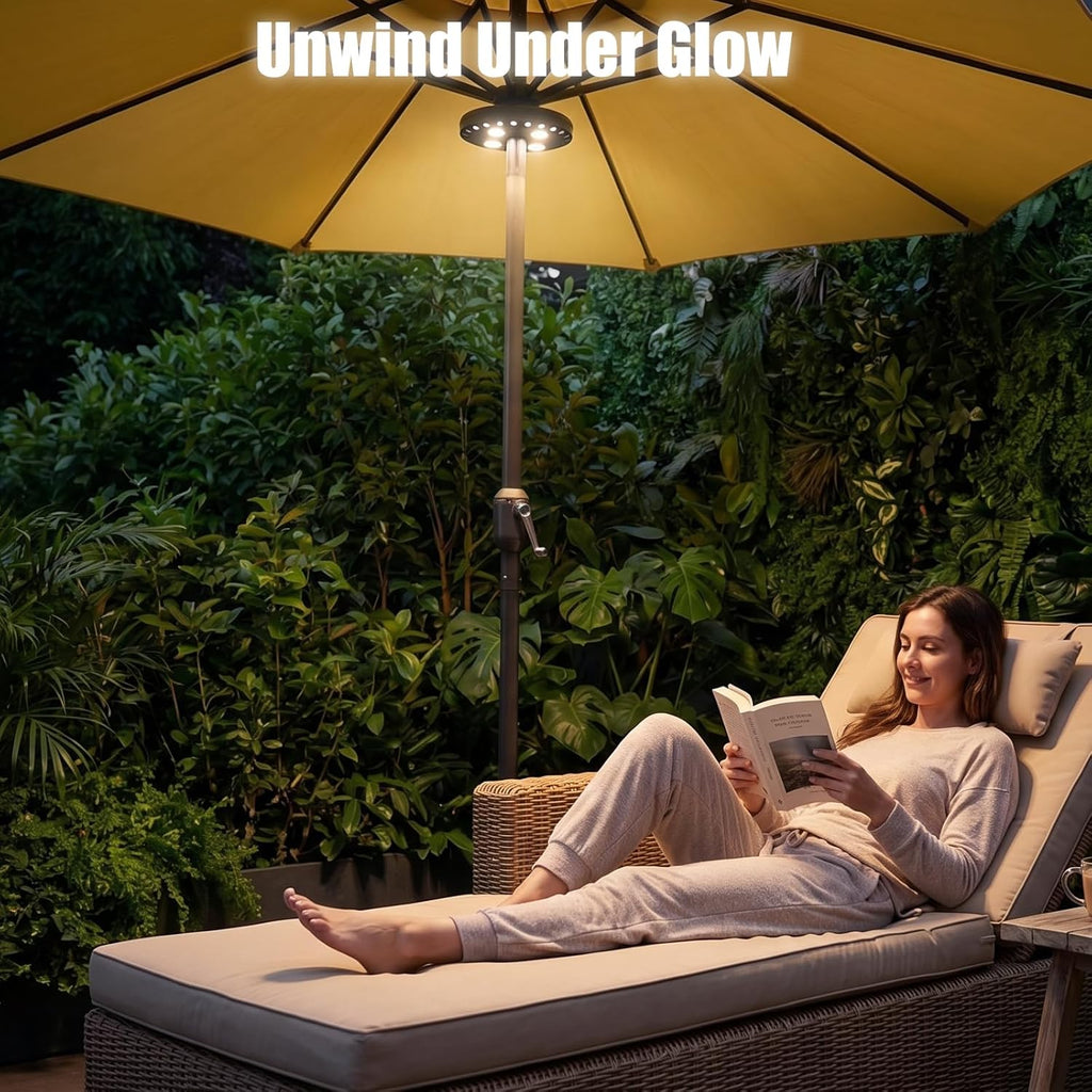 OYOCO Patio Umbrella Light - Cordless 3 Brightness Modes with 28 Cool White LEDs | Fits 1.15"-2" Poles