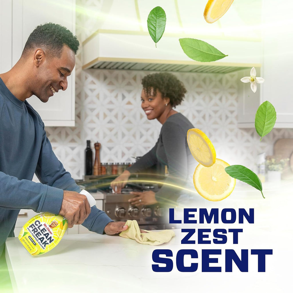 Mr. Clean Deep Cleaning Mist Multi-Surface Spray - Lemon Zest Scent | 16 Fl Oz Starter Kit