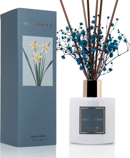 Cocorrína Reed Diffuser - Cashmere Vanilla Scent | 6.7 Fl Oz for Elegant Home Décor