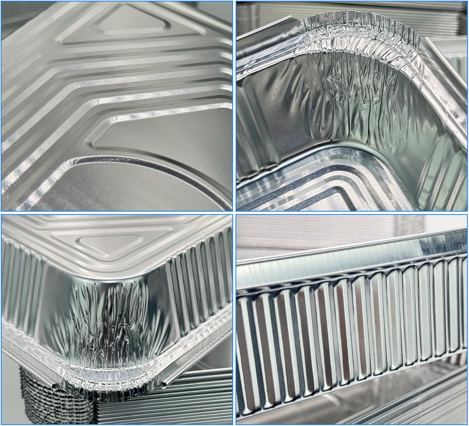 Notwoe® Disposable Aluminum Baking Pans - 55 Pack with Lids | Combo Set 12x8, 8x6, 8x5 Square