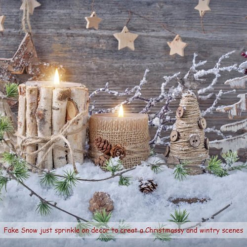 Apragaz Christmas Fake Snow - 30 Ounces of Artificial Dry Plastic Snowflakes for Holiday Decor