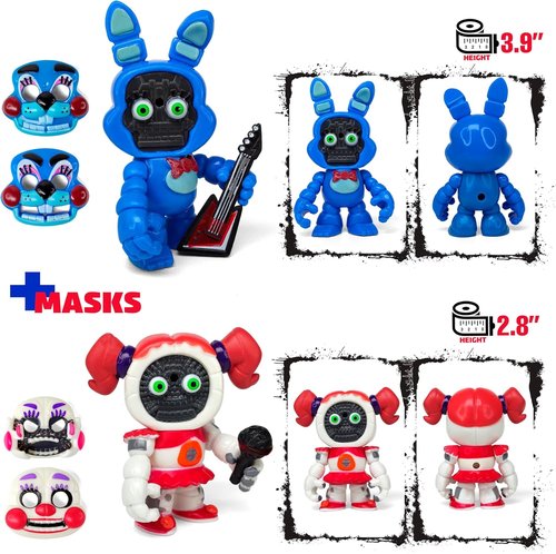 FNAF Mini Figures Collection - 12 Pcs Inspired by Five Nights at Freddy's with Masks | Action Figures Set