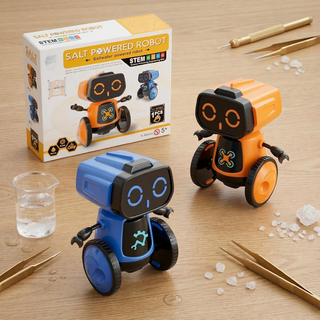 Science Saltwater Robot Kit - DIY STEM Educational Toy for Kids | No Batteries Required, Blue
