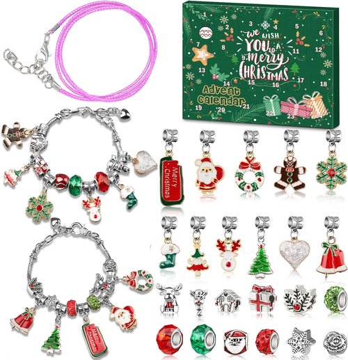 Advent Calendar 2025 | Jewelry Making Kit for Girls - DIY Charm Bracelet Countdown to Christmas