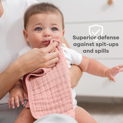 Comfy Cubs Muslin Burp Cloths - Ultra Absorbent 100% Cotton, 20" x 10", Pack of 6 - Soft & Gentle for Babies