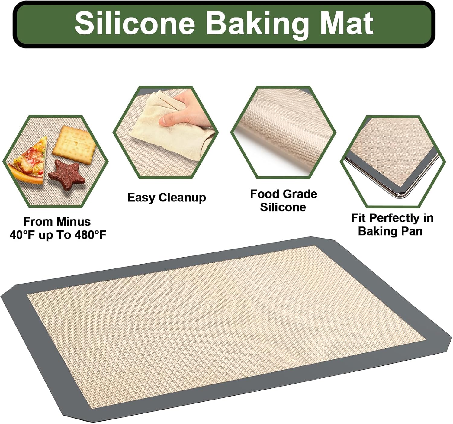 Stainless Steel Baking Sheet Set by [Brand Name] - Heavy Duty Cookie Pans with Cooling Racks & Silicone Mats - Set of 9