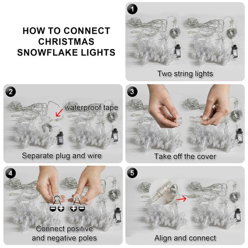 suddus Christmas Snowflake Lights Outdoor, 10.7ft 168 LED Connectable Holiday String Lights Plug in with 14 Drops, Hanging Icicle Lights for Outside, Eaves, House, Window, Yard, Indoor Decor, White