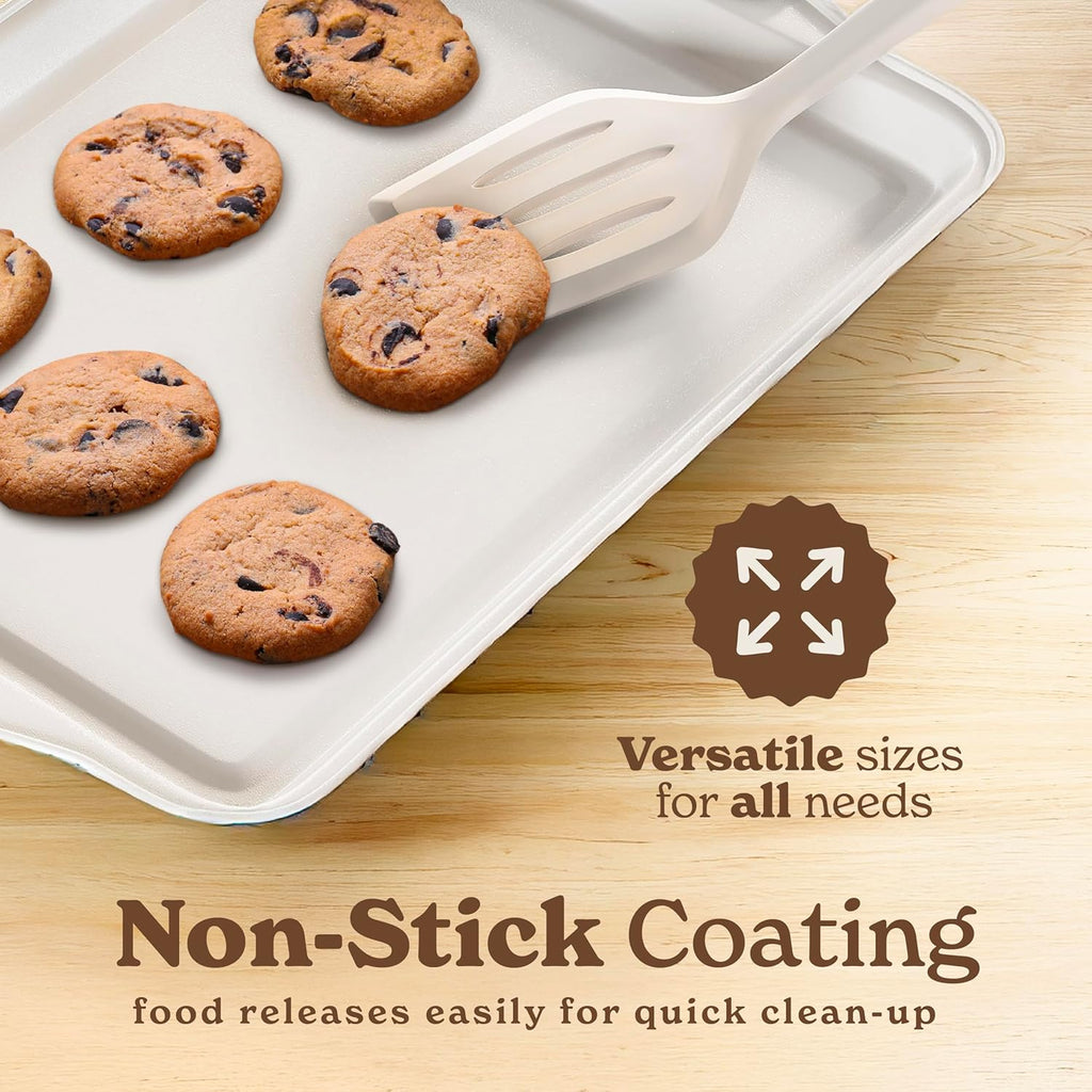 Country Kitchen Nonstick Bakeware Set - Heavy-Duty, Easy Release, Stackable | 4-Piece Cream Set
