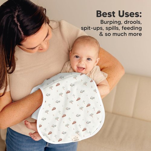 KeaBabies 4-Pack Baby Burp Cloths - Organic Cotton, Extra Large, Absorbent & Soft for Newborns | Wilderness Design