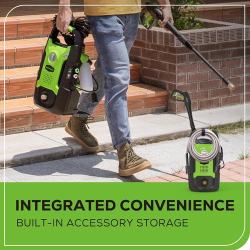 Greenworks Compact Electric Pressure Washer - 1.2 GPM | Lightweight, 20 FT Hose & 35 FT Cord for Cars, Patios & Decks