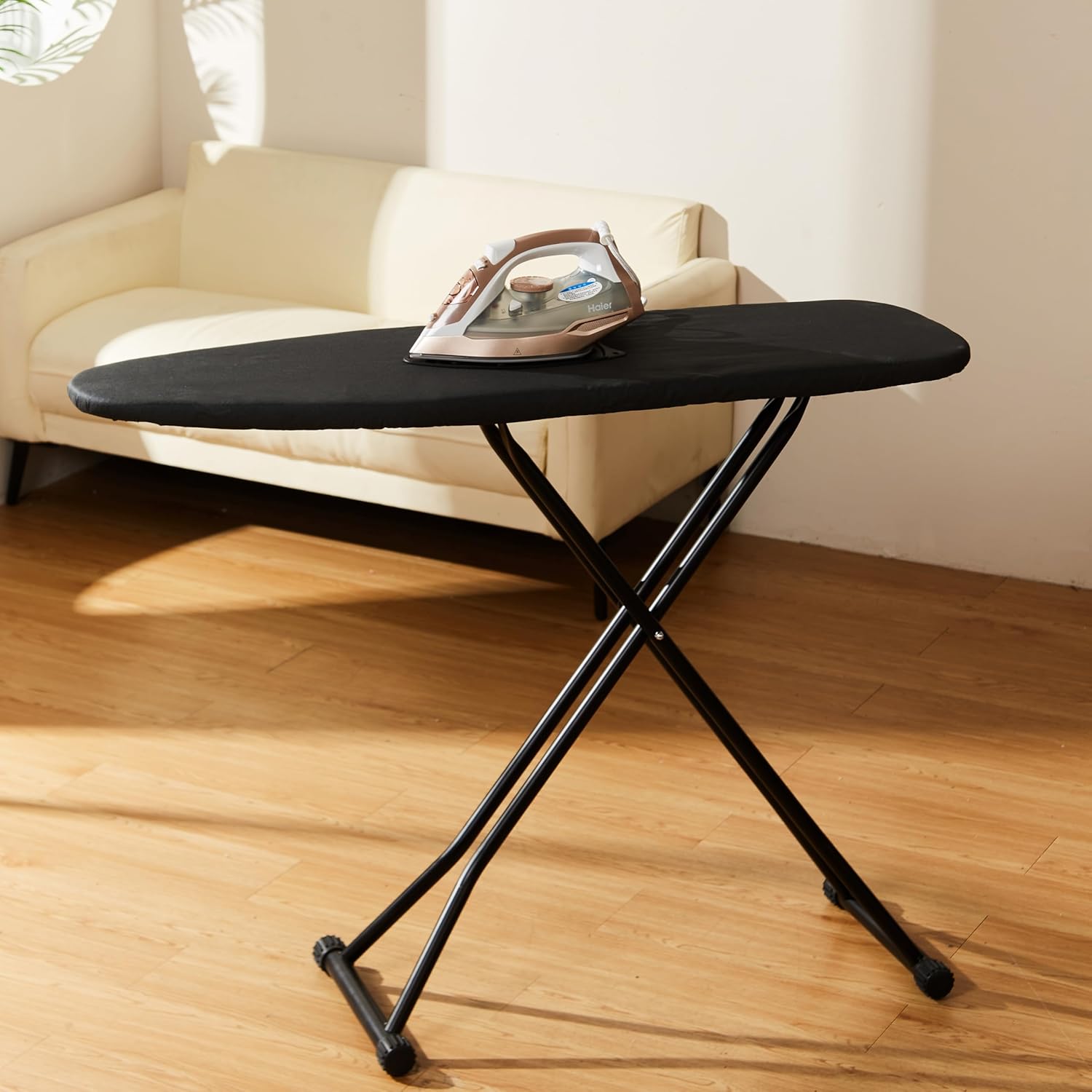 Skiennix Foldable Adjustable Height Ironing Board - Lightweight & Durable with Heat-Resistant Cover