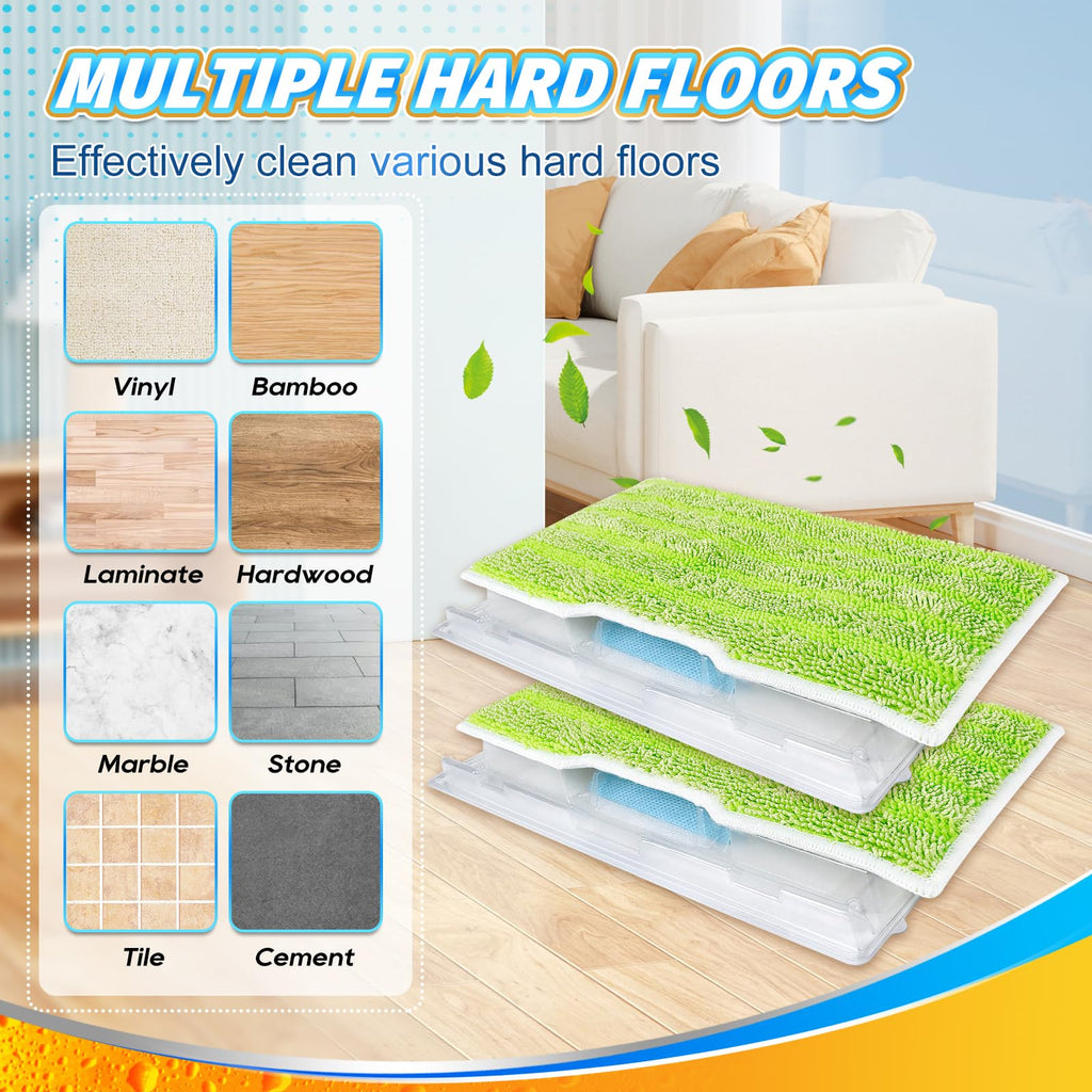 Reusable Vac Mop Replacement Pads Refills Compatible with Shark Vac Mop VM252 VM200 VC205 VM250 Wet and Dry Mop Pads Vacuum Mopping Pad Refill for Hardwood Floor Cleaning, 6 Pack