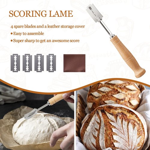 Dimpola Banneton Bread Proofing Basket Banneton Basket Set Sourdough Proofing Basket Round Proofing Bowls Handmade Rattan Baskets and Liners (Oval & Round Baking Set)