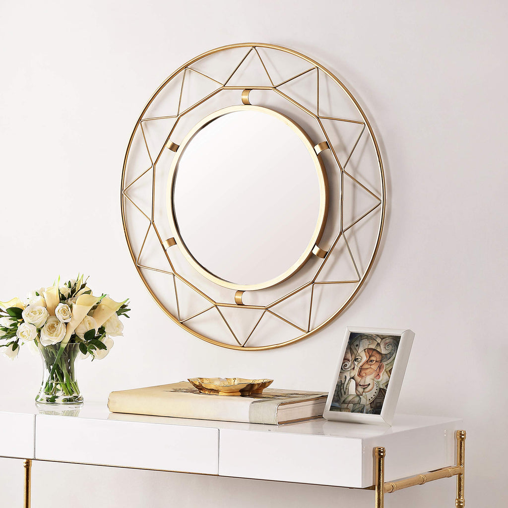 SAFAVIEH 32.9-Inch Round Cosria Wall Mirror