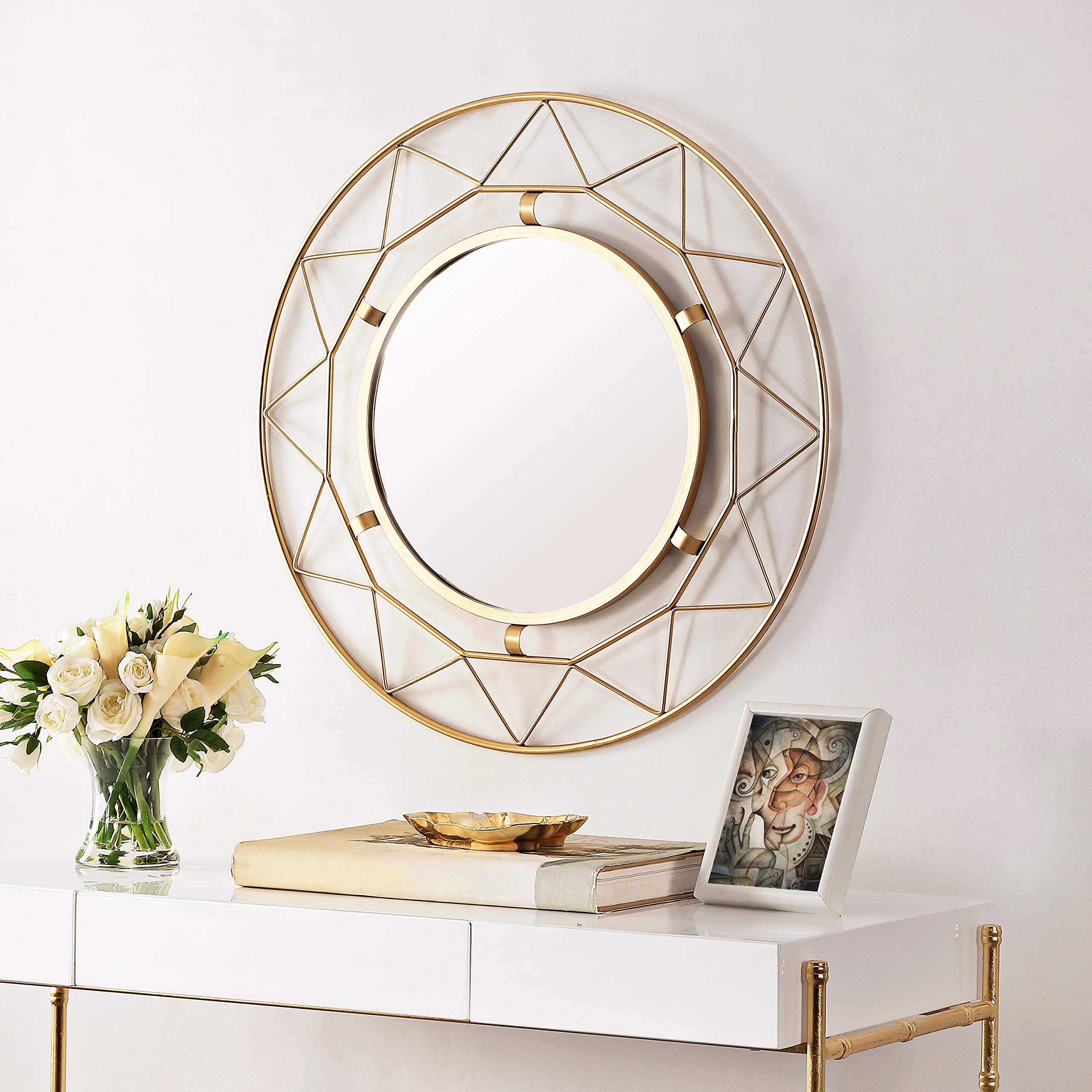SAFAVIEH 32.9-Inch Round Cosria Wall Mirror