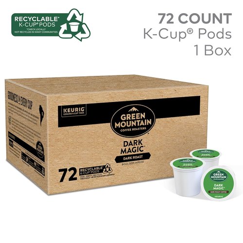 Green Mountain Coffee Roasters Dark Magic K-Cup Pods - Dark Roast Coffee, 72 Count for Rich Flavor