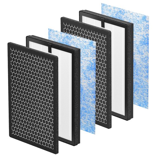 Air Max 8L Filter Compatible With Okaysou Airmax 8L Air Purifier Strong Efficiency 3-in-1 Filtration System 2 HEPA with Blue Ultrafilter & 2 Double Carbon Particles Activated Carbon Filter