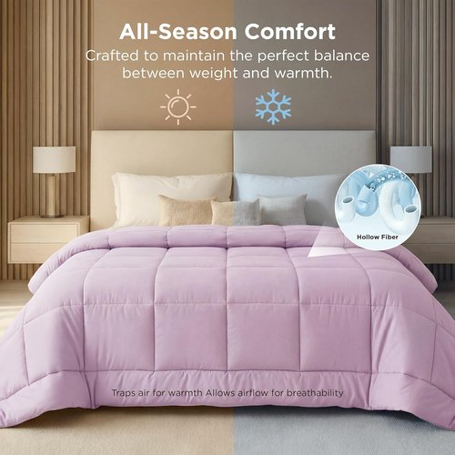Bedsure Comforter Duvet Insert - Oversized King Size, All-Season GentleSoft Down Alternative, Light Purple 116x98 Inches