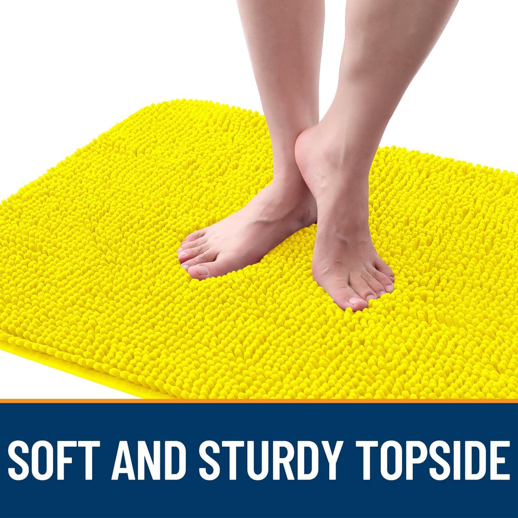 OLANLY Dog Door Mat - Absorbent Non-Slip Washable Doormat for Muddy Paws | 30x20 Lemon Yellow