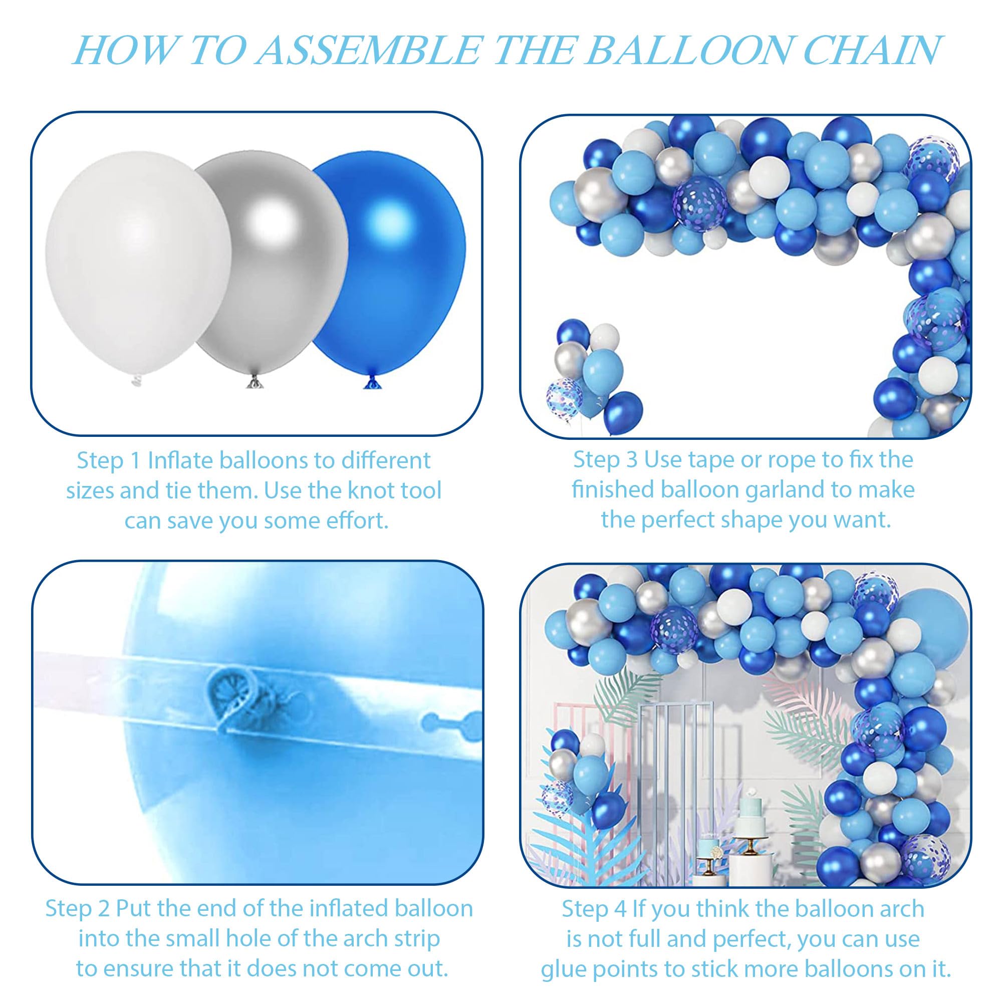 Cartoon Birthday Decorations, Blue Balloons Arch Kit, Theme Party Decorations Supplies for Theme Birthday Decoration