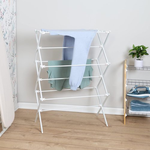 Honey-Can-Do Collapsible Laundry Drying Rack - Portable & Space-Saving Metal Clothes Dryer | Ideal for Indoor/Outdoor Use, White