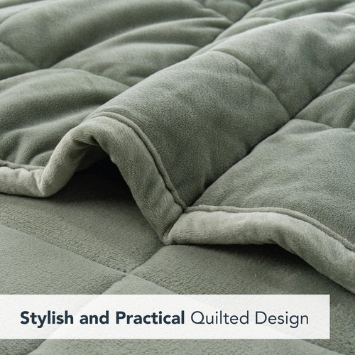 Berkshire Blanket Suedemink & Loftmink Quilted Throw Blanket, Ultra-Soft Reversible Fleece Throw, Lightweight & Warm, Ideal for Couch, Sofa & Bed, All-Season Comfort, Dark Sage, 50 in × 60 in