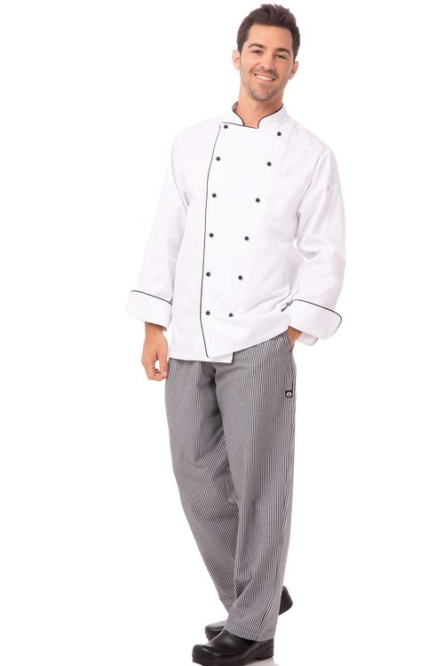 Chef Works Men's Newport Executive Chef Coat, White, Medium